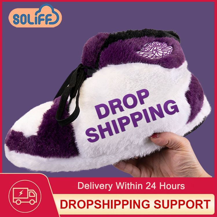 Custom Winter Yezzy Sneaker Slipper Plush Women's Fuzzy Warm Sneaker Slipper