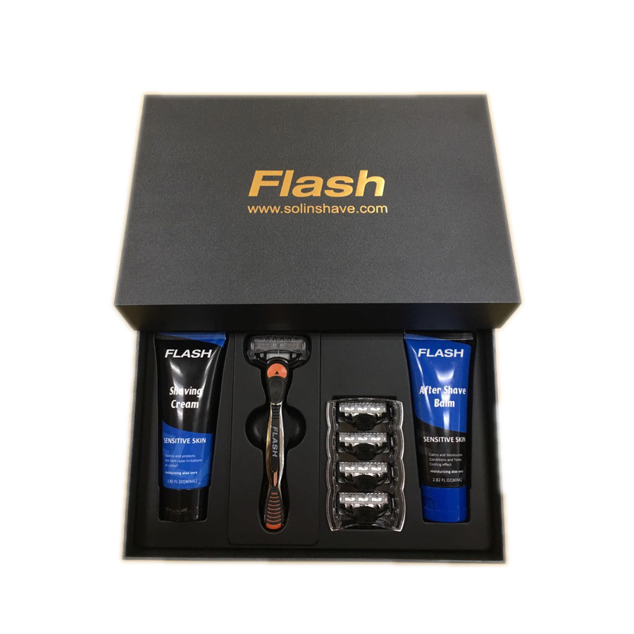 Personal Care Product Custom Logo Five Blade Shaving Razor Gift Set