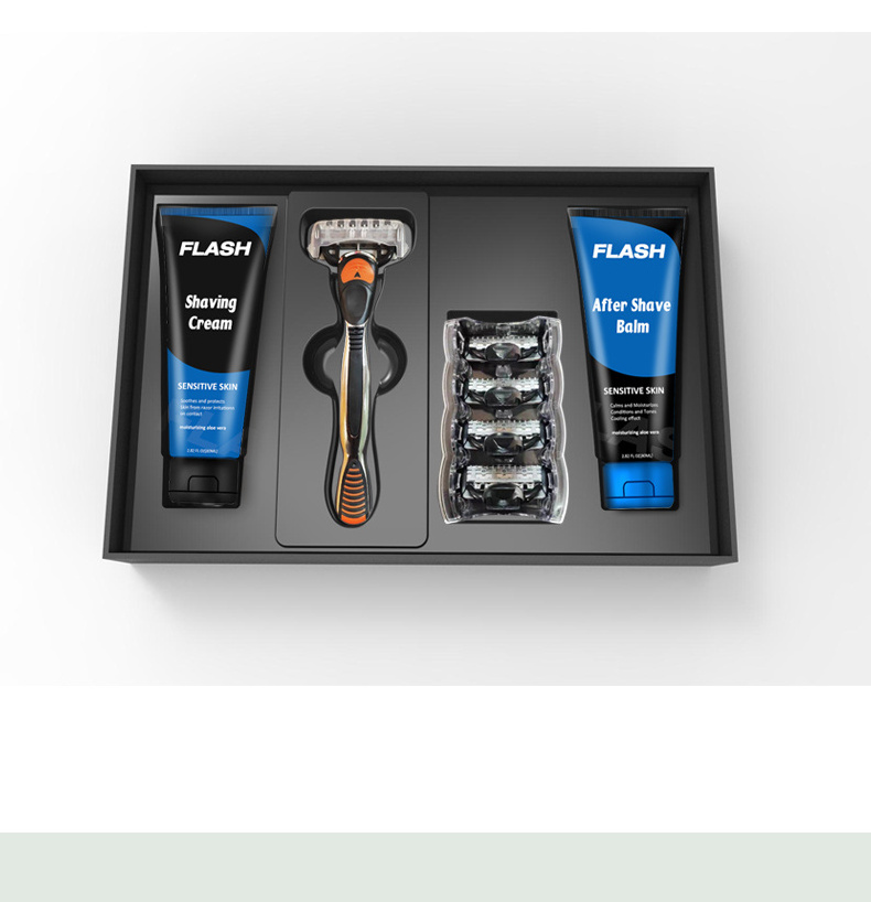 Personal Care Product Custom Logo Five Blade Shaving Razor Gift Set