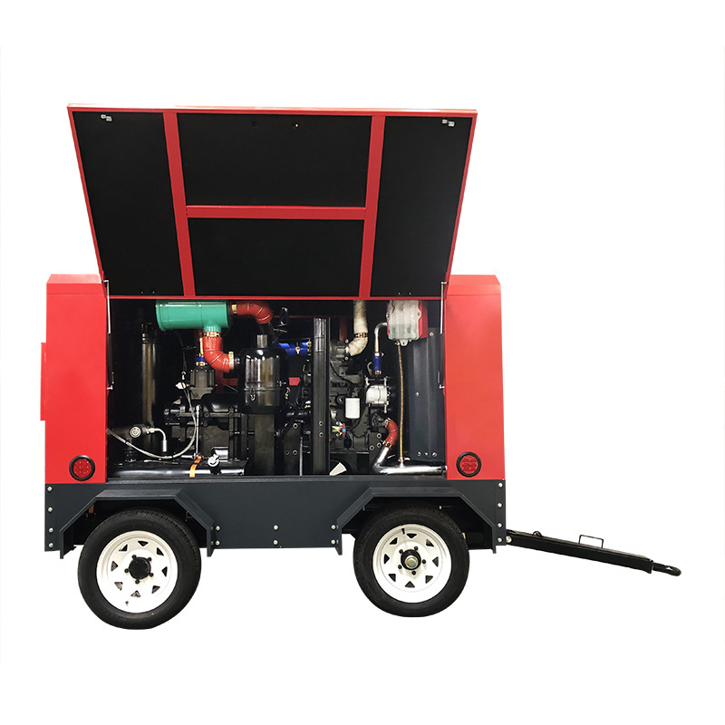 25bar 31m3/min Cummins engine diesel screw air compressor for  Mining/water well drilling rig towable air compressor