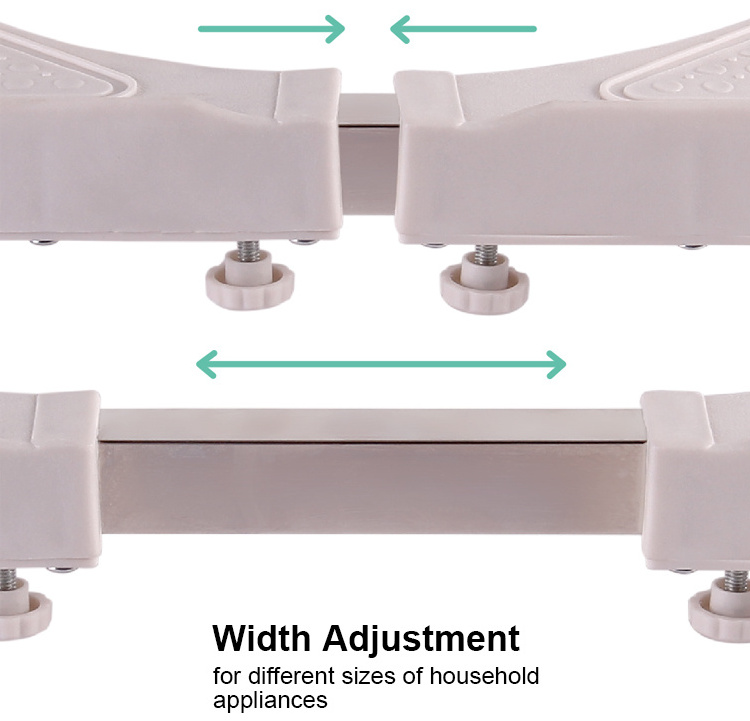 WMS-02L Mobile Washing Machine Stand with Wheels Fridge Stand Base Adjustable Furniture Dolly for Washer Refrigerator Dryer