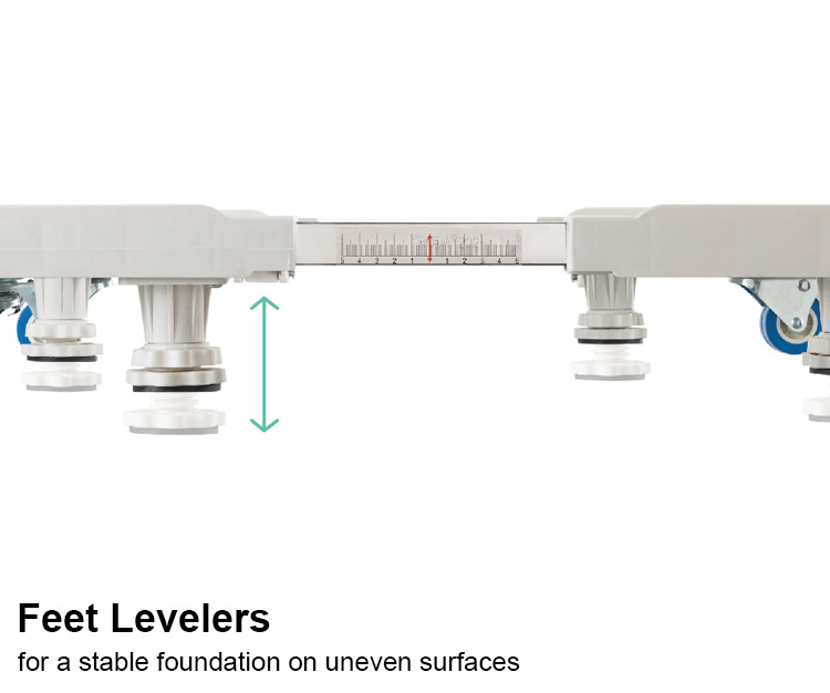 WMS05-1 Mobile Washing Machine Stand with Wheels Fridge Stand Base Adjustable Furniture Dolly for Washer Refrigerator Dryer