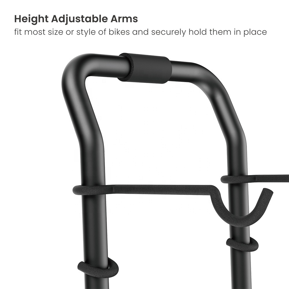 LBS-01 2 Bike Rack Garage Storage Gravity Floor Wall Bike Stand Adjustable Vertical Bicycle Stand Holds