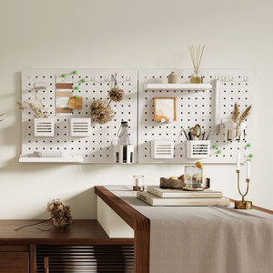 PB-002-W Metal Pegboard Wall Mount Pegboard Organizer