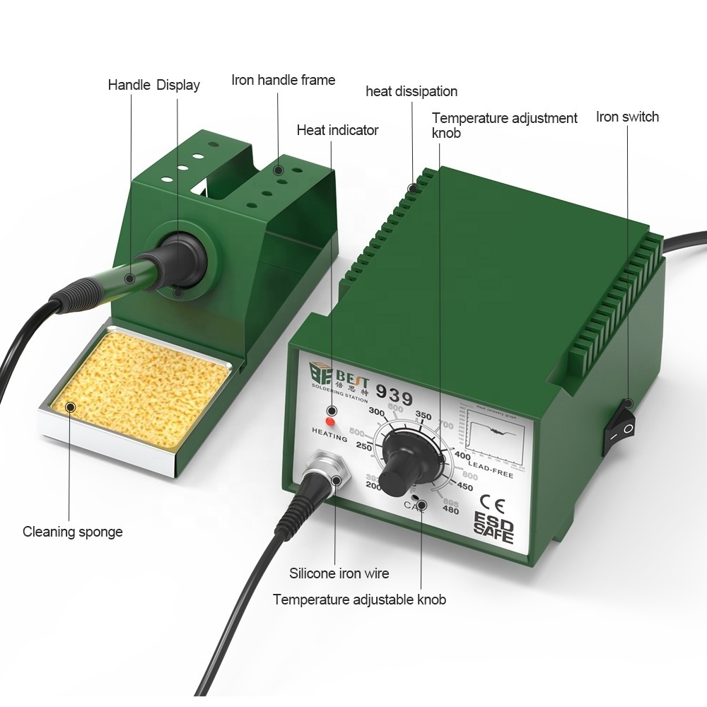 BESTOOL BST-939  Aluminum Panel Hot Air Repairing Automatic Micro Soldering Iron Station for Cell Phone Repair Rework Station