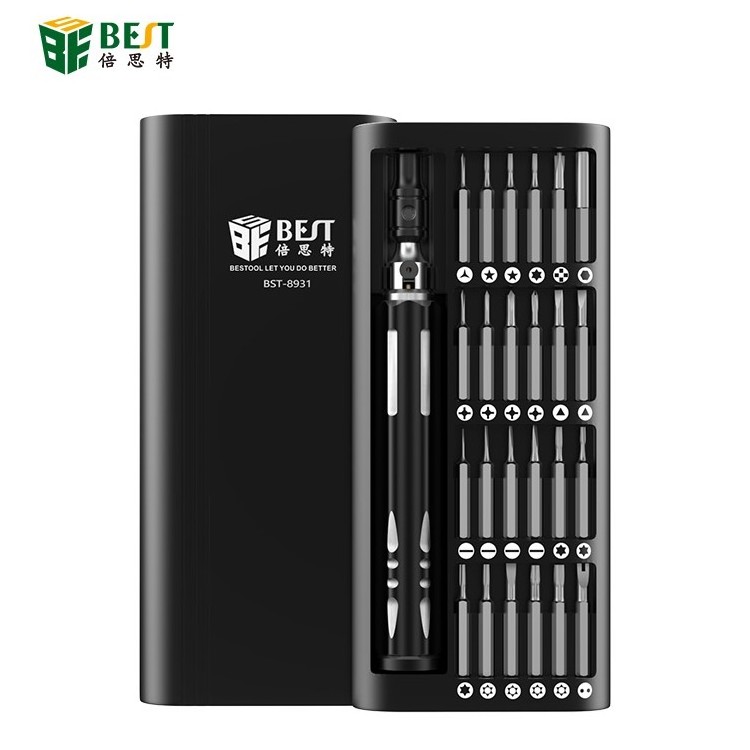 BEST 8931 Daily Use Screwdriver Set Pocket Kit 24 Precision Magnetic Bits AL Box Screw Driver Set