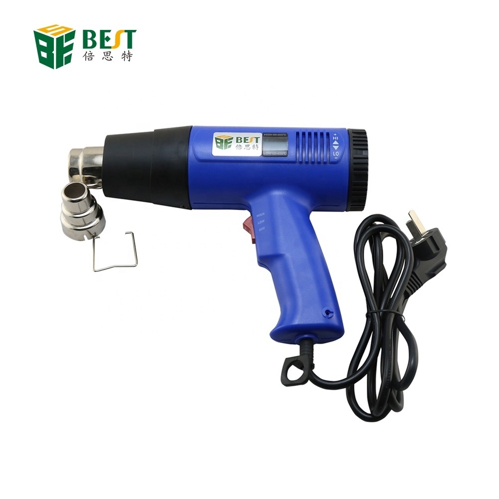 BST-8016 1600W LED Display Removing Stickers Shrinking PVC Film Digital Heat Gun Hot Air Desoldering Gun For Mobile Repair