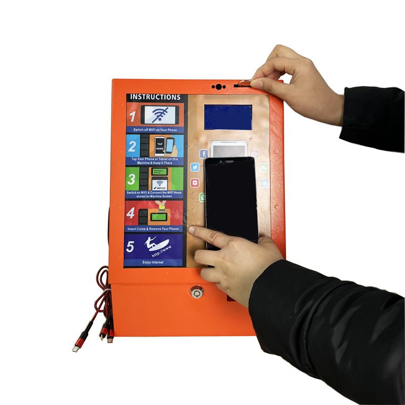 2023 New Product Outdoor Iron Case 4G Distributeur Automatique Wall Mount Coin WiFi Hotspot Vending Machines