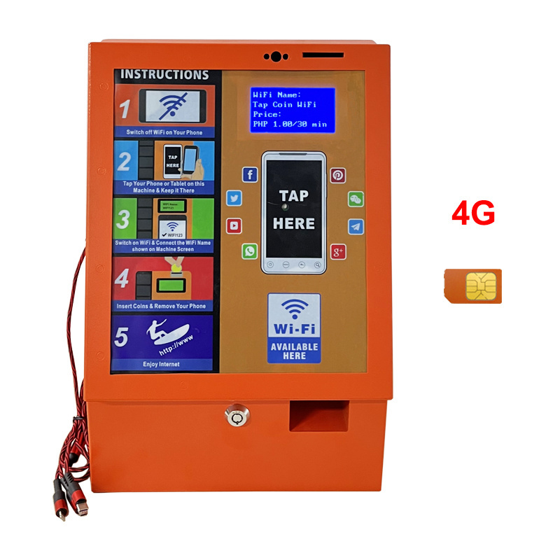 2023 New Product Outdoor Iron Case 4G Distributeur Automatique Wall Mount Coin WiFi Hotspot Vending Machines