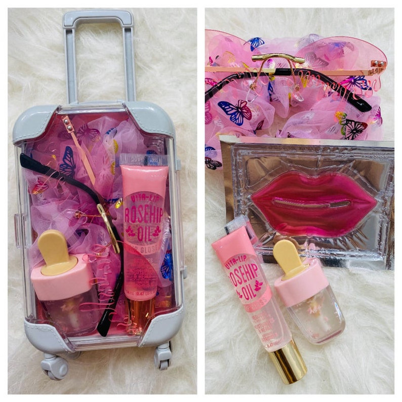 Mini suitcase for lipgloss Sunglasses Make Up Lipgloss Private Label Sun Glasses Base Lipstick Oil Vendor Vegan Lip Gloss