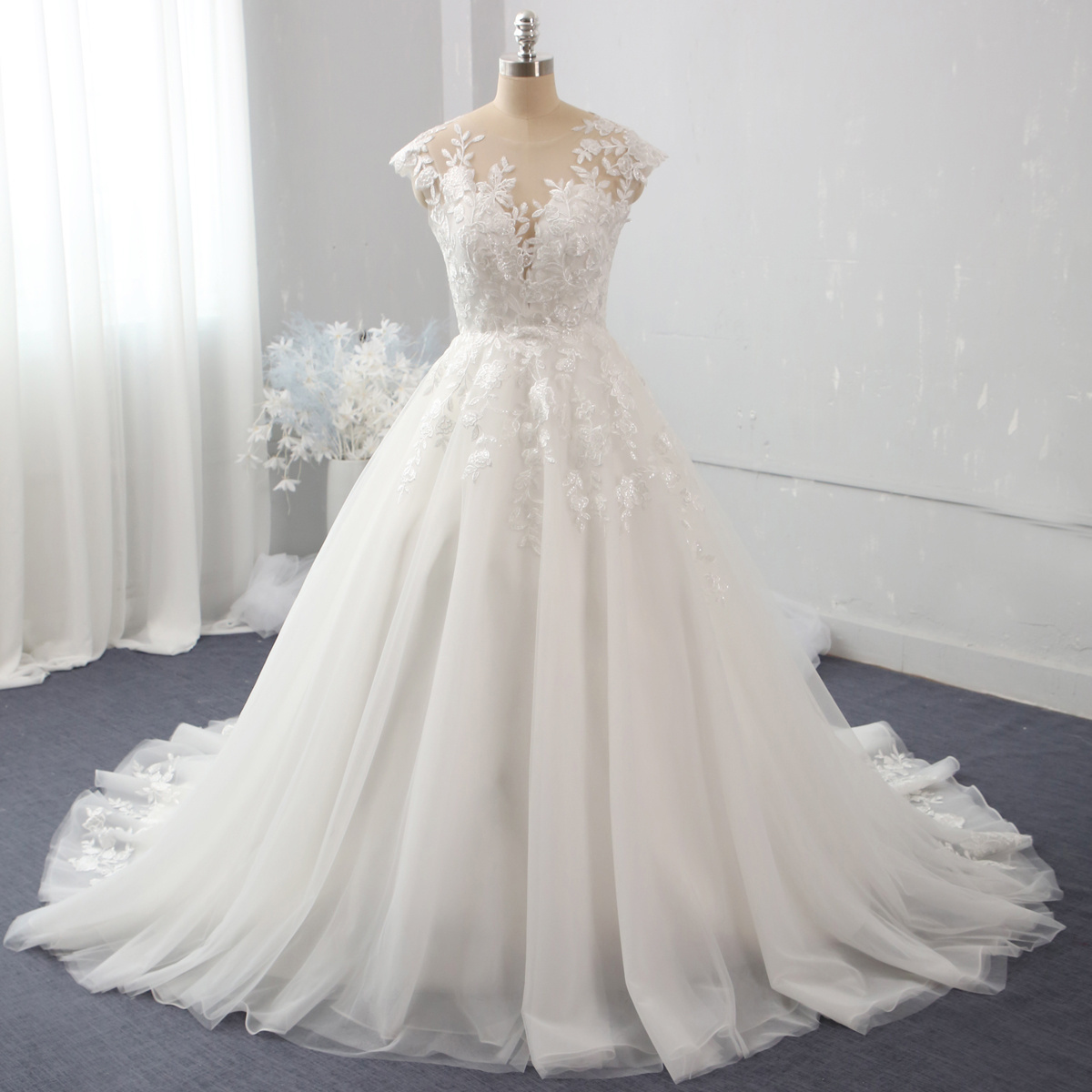 White ivory A line sexy custom wholesaler of wedding dress bridal gowns