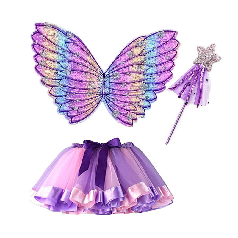 Halloween Princess Costume Angel Wings Baby Butterfly Fairy Wings Dress for Little Girl Party Dress Up Party Decoration