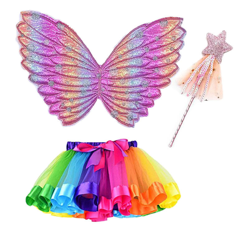 Halloween Princess Costume Angel Wings Baby Butterfly Fairy Wings Dress for Little Girl Party Dress Up Party Decoration