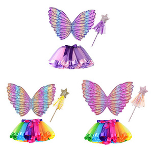 Halloween Princess Costume Angel Wings Baby Butterfly Fairy Wings Dress for Little Girl Party Dress Up Party Decoration