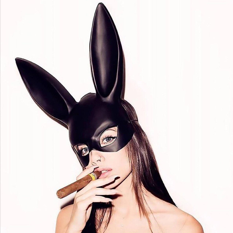 Halloween Ladies Bunny Mask Party Bar Night Club Costume Rabbit Ears Mask