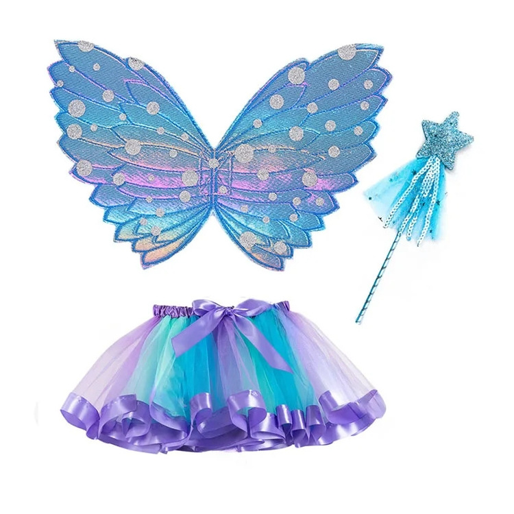 Halloween Princess Costume Angel Wings Baby Butterfly Fairy Wings Dress for Little Girl Party Dress Up Party Decoration