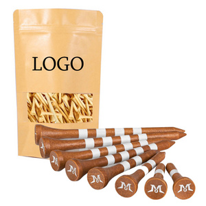 MAZEL Wholesale Pack of 50 Counts Short Wooden Tees For Golf Practice OEM Long 70/83mm Available Bamboo Golf Tees