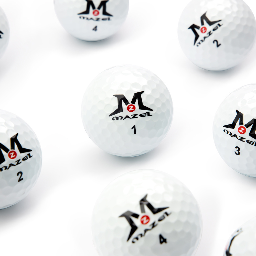 MAZEL 3-Piece Urethane Cover Golf Balls Wholesale One Dozen Customized Logo Crazy Soft Longer Tournament Golf Ball