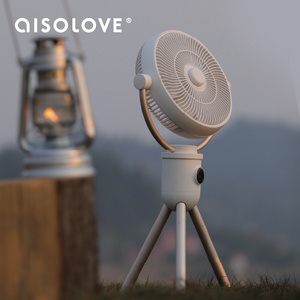 New Outdoor Desk Camping Fan Portable Tripod Fan Rechargeable Stand Hanging Rotate Led Light Fan With Remote Controller