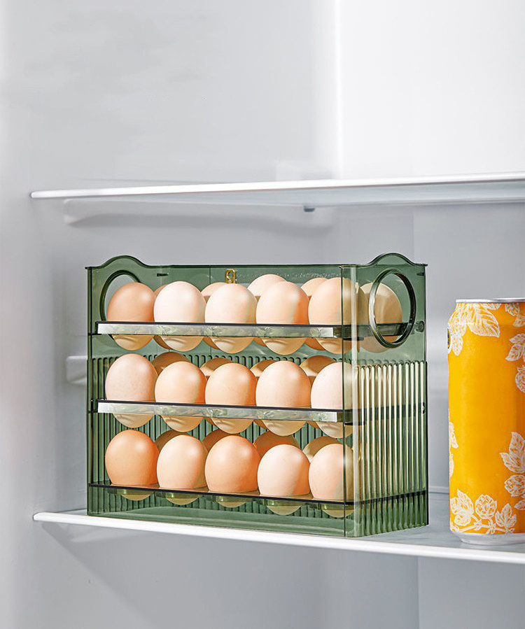 Egg storage box Flip refrigerator side door storage shelf date display fresh-keeping box