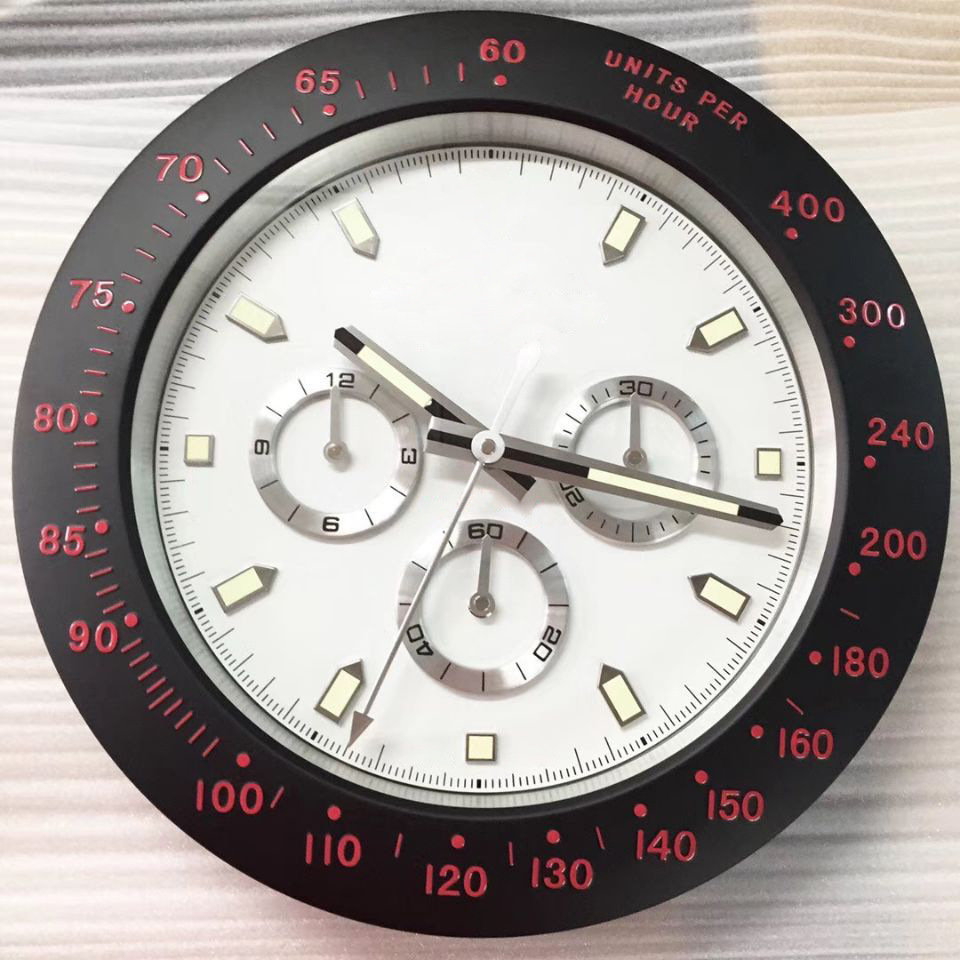 Wholesale  Brand Wrist watch Wall Clock All Metal Material Luxury  Date Luminous Clock in wall home decoration