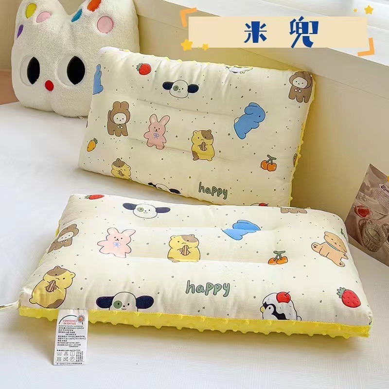 Cross-Border Class Pure Cotton Bean Pillow Cartoon Comforter and Neck Pillow for Kids Machine Washable with Character Pattern