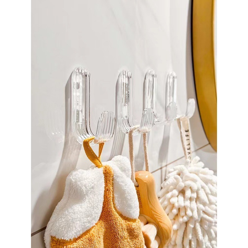 Kitchen Accessories Without Punching Adhesive Key Organizer Space Acrylic Hanging Hooks For Hotel And Bathroom