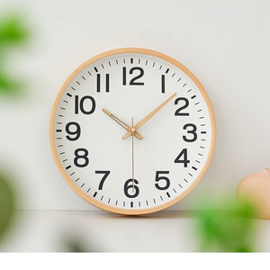 Wood Like Frame Modern Simple Design Silent Movement Home Decor Corner Wall Clocks