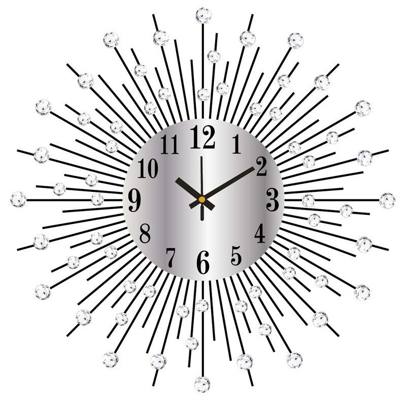 latest model home decorative items Metal Starburst Wall Clock with Crystal Accents Handmade  Home Decor