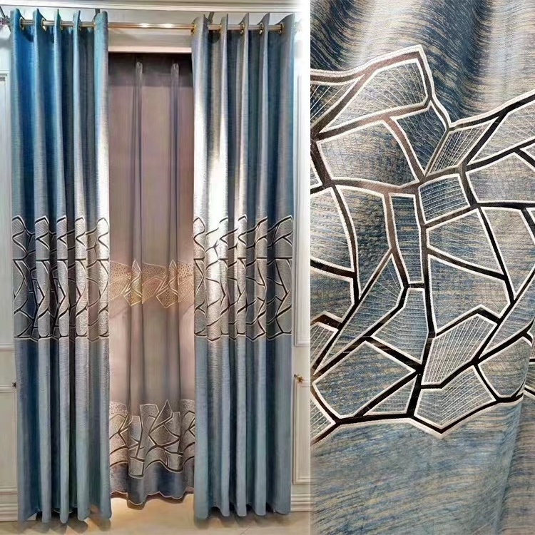 Modern Hollow-out Laser Embroidery Living Room Curtains Can Be Customized