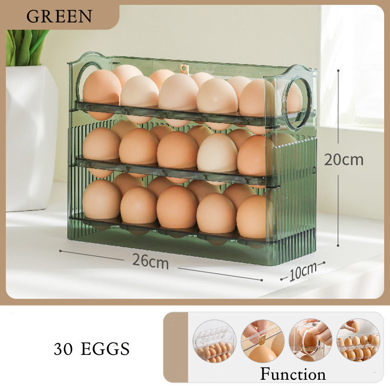 Egg storage box Flip refrigerator side door storage shelf date display fresh-keeping box