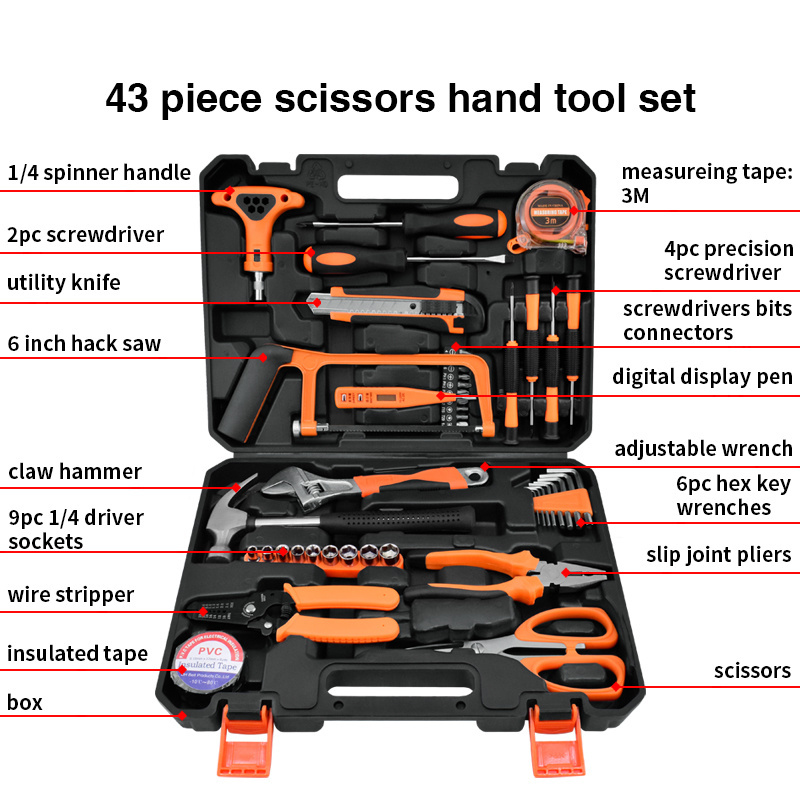 49 Pieces Car Tools Box Set Mechanics Hammer Screwdriver Multifunctional Bike Tool Set for Auto Repair Top Selling