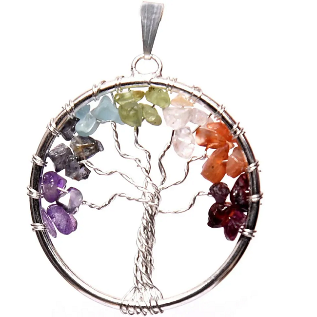 Best Selling Natural Seven Chakra Crystal Tree With Chakra Tree Of Life Pendant Gemstone 300 Beads Healing Tree For Sale