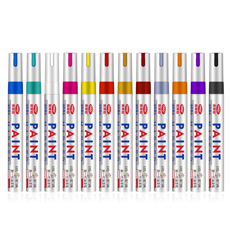 Colorful Metal Ink Car Tyre Aluminum Oil Based Paint Marker Pens Permanent Tire Marker Pen