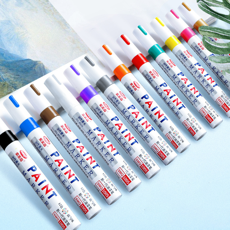 Colorful Metal Ink Car Tyre Aluminum Oil Based Paint Marker Pens Permanent Tire Marker Pen