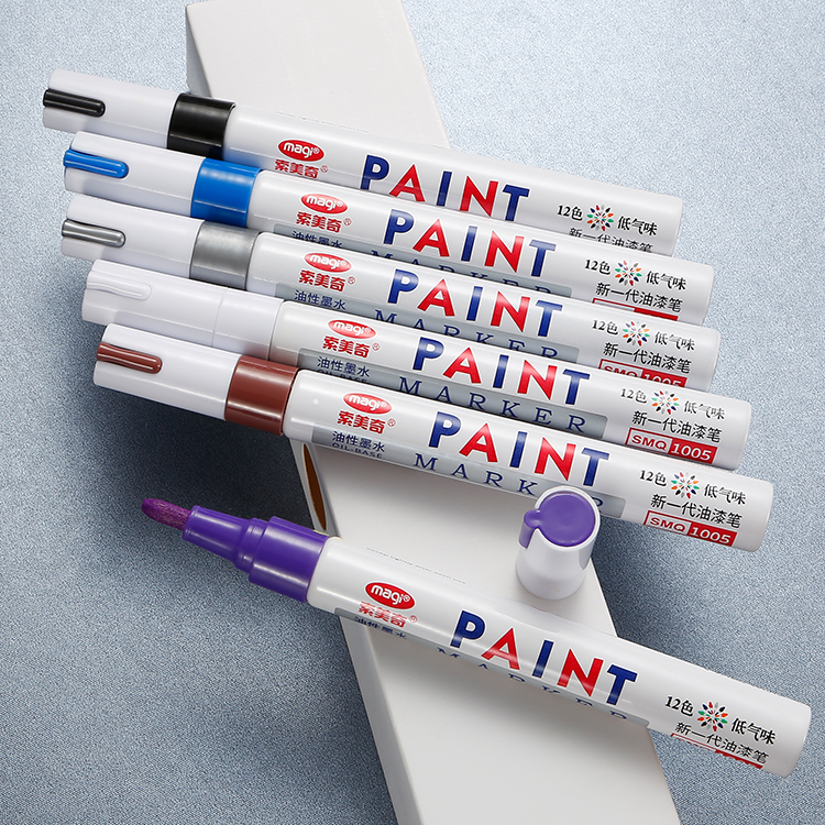 Glossy Oil-based Anti-fading Coating Diy Paint Marker Caneta Pintura Permanent Tire Marker Pen White Marker For Metal