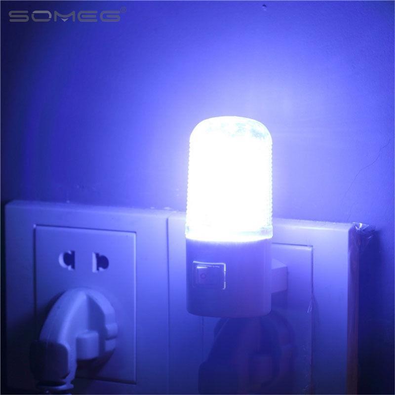 Small Night Light Energy Saving LED Plug in Lamp Bed Switch Socket for USA Home Garden Accessories