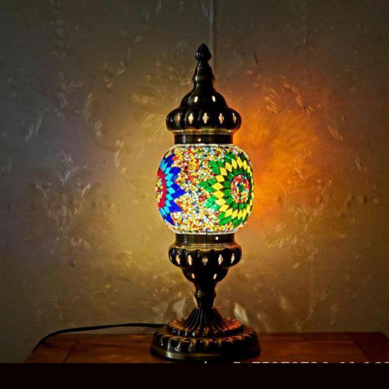 Turkish Coffee Bar Table Lamp Bedside Decorative Glass Bohemian Style Mosaic Table Light For Bedroom Lightings For Baby Room