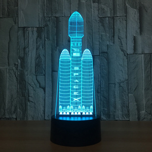 7 Color Space Shuttle Lamp 3d Visual Led Night Lights For Kids Touch Usb Table Lampara Lampe Baby Sleeping Nightlight Cute Light