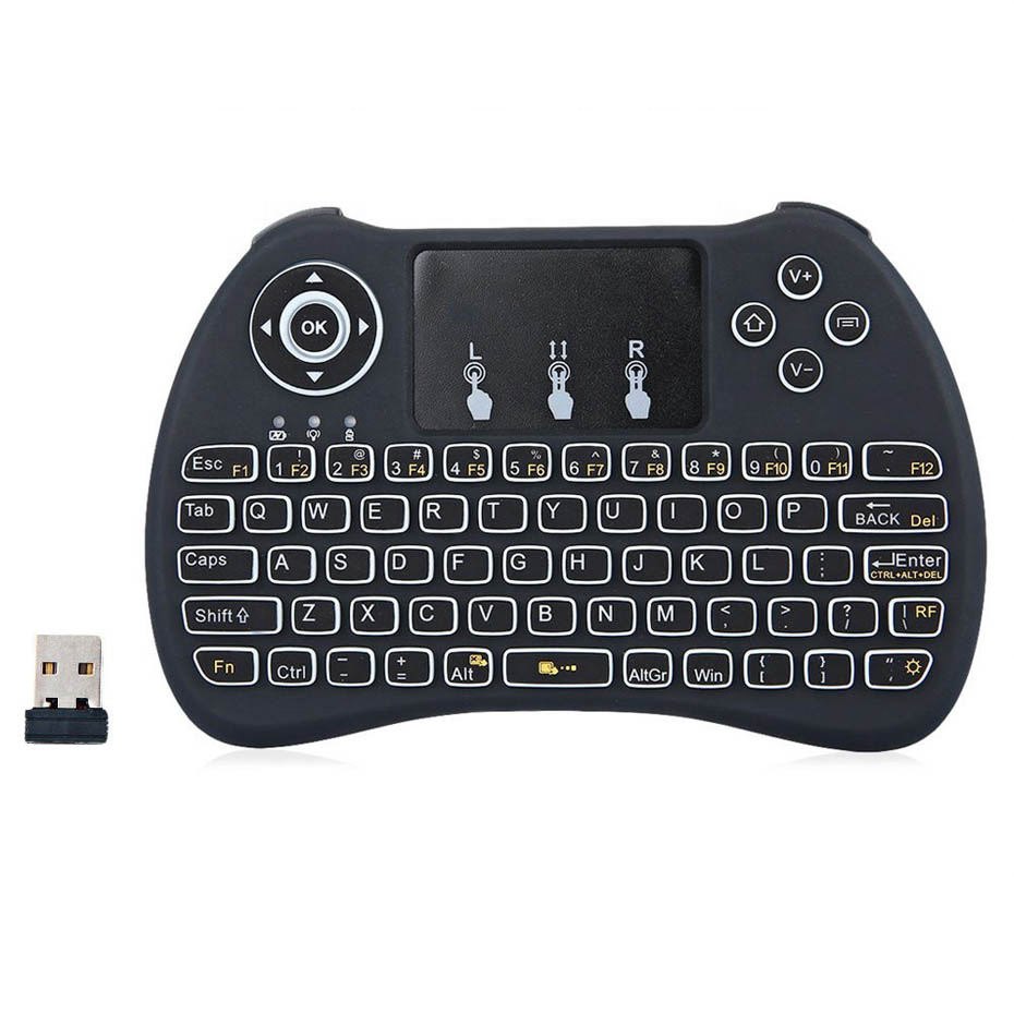 New H9 2.4G Mini Wireless Gaming Backlit Keyboard With RGB iridescence Backlight Touchpad Air Mouse for PC TV