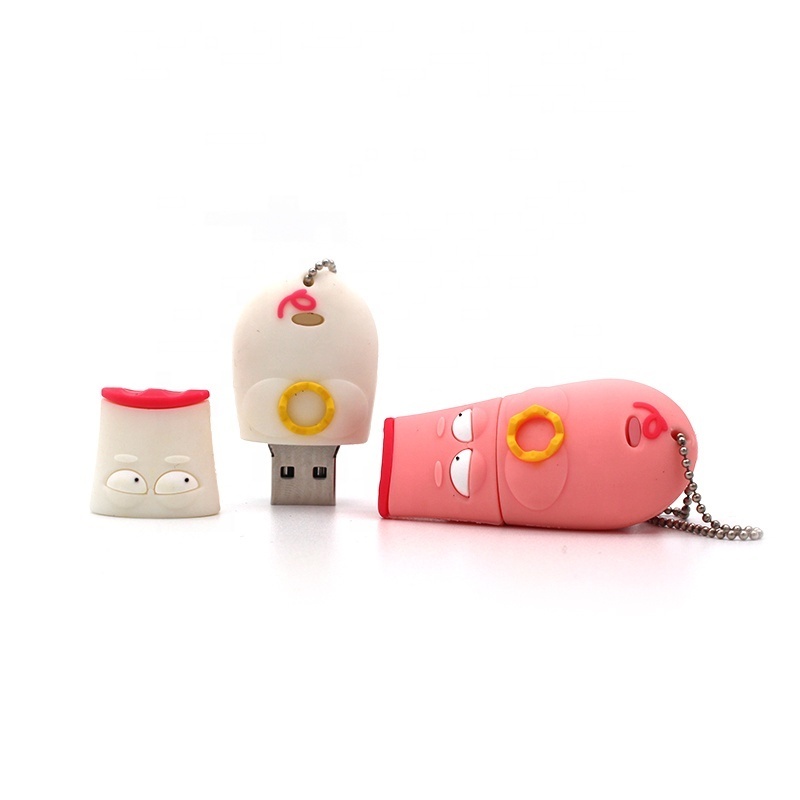 Cartoon Pink Crown Pig Pen Personalizado Usb Flash Drive 64GB Disk Real Capacity Memory Stick Pendrive 4GB 8GB 1 6GB 32GB