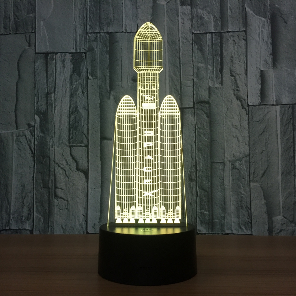 7 Color Space Shuttle Lamp 3d Visual Led Night Lights For Kids Touch Usb Table Lampara Lampe Baby Sleeping Nightlight Cute Light