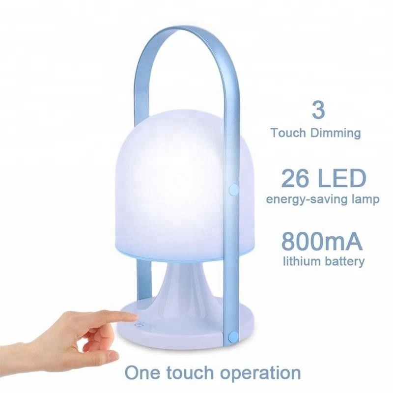 IP44 Waterproof USB Rechargeable Handheld LED Lamp 3 Lighting Modes Touch Switch Camping Emergency Night Light Outdoor