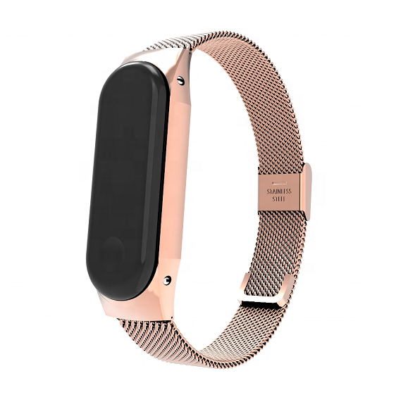 Steel Bracelet Champagne rose gold Strap For XiaoMi Band 3 Milanese Stainless Steel Luxury Wrist Strap Metal Wristband