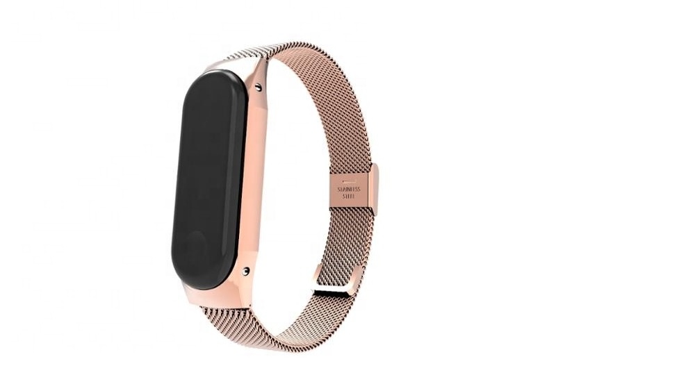 Steel Bracelet Champagne rose gold Strap For XiaoMi Band 3 Milanese Stainless Steel Luxury Wrist Strap Metal Wristband