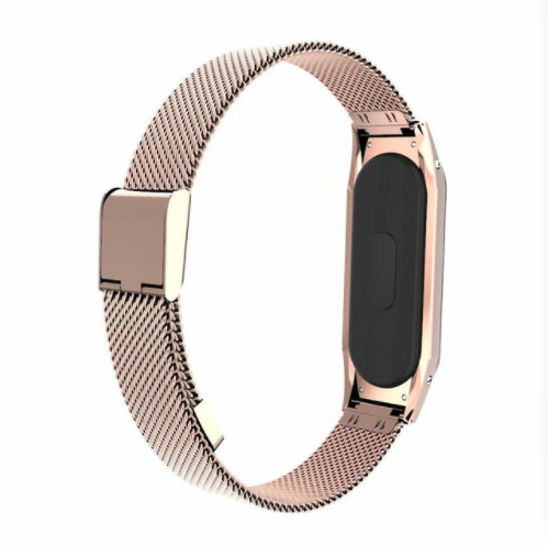 Steel Bracelet Champagne rose gold Strap For XiaoMi Band 3 Milanese Stainless Steel Luxury Wrist Strap Metal Wristband