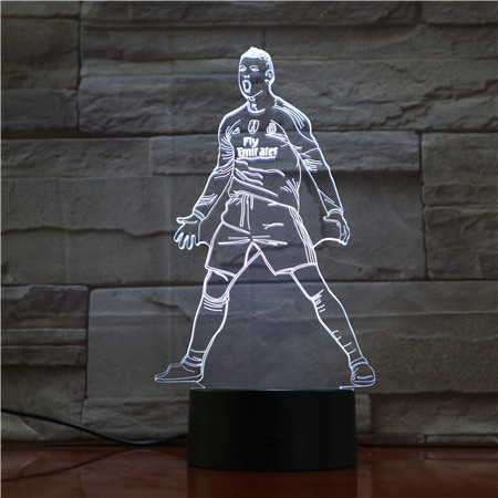 Usb 3d Led Night Light Touch Sensor 7 Color Changing Table Lamp Bedside Soccer Lights Football Player Cristiano Ronaldo Figure