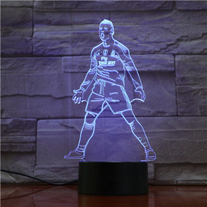 Usb 3d Led Night Light Touch Sensor 7 Color Changing Table Lamp Bedside Soccer Lights Football Player Cristiano Ronaldo Figure