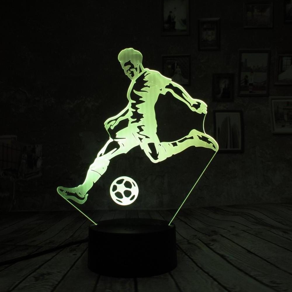 3D Touch   Night Light Football Player Optical Illusion Visualization LED Lamp 7 Colors Table Desk lamp Kids Lamp Gifts