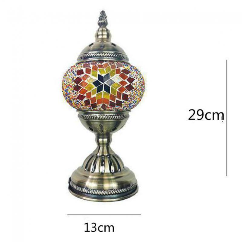 Turkish Coffee Bar Table Lamp Bedside Decorative Glass Bohemian Style Mosaic Table Light For Bedroom Lightings For Baby Room